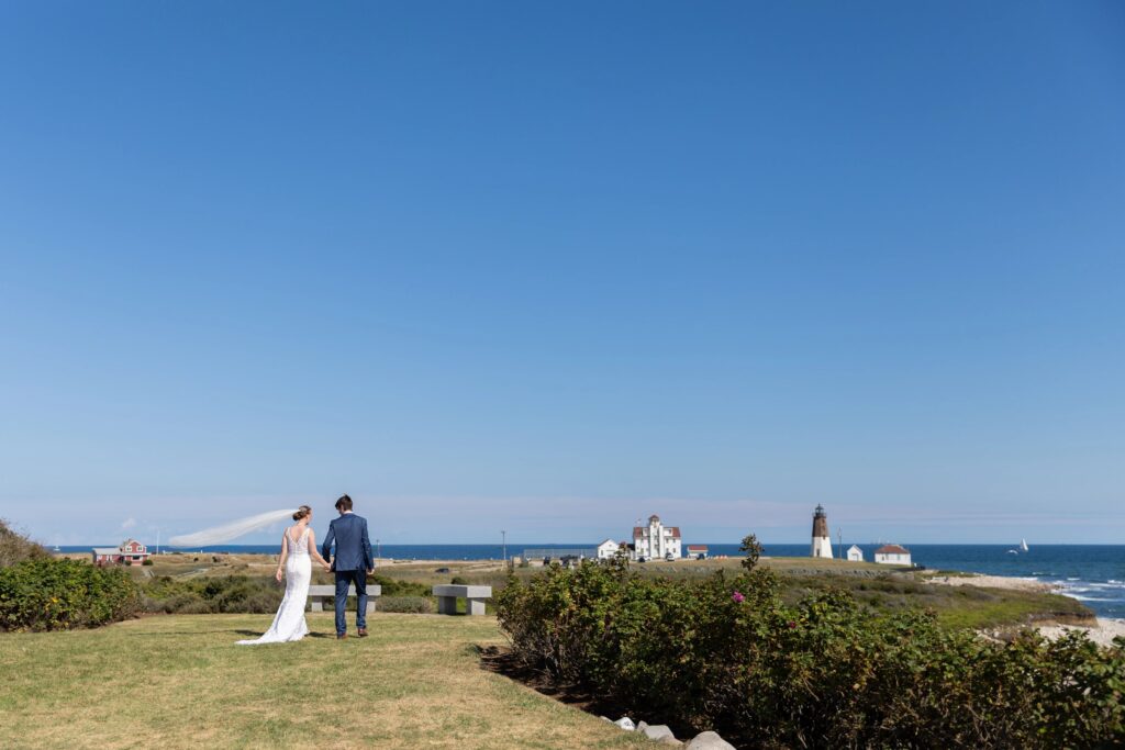 Oceanfront wedding photos in Rhode Island at Naragansett Bay